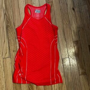 Athleta Women's Medium‎ Speedlight Pink Racerback Seamless Ruched Tank T42-18